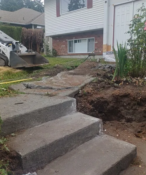 Paver Staircase Project with Retaining Wall Blocks in Edmonds 